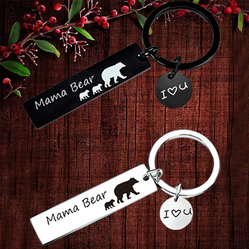 Charm Mama Baby Bear Keychain Pendant Mom Grandma Wife Birthday Gift Key Chain Keyring