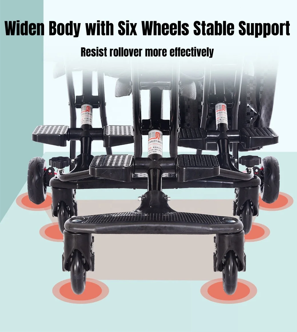 Safety System Folding Stroller For Triplets Pram Stroller for Triplets Newest Design Simple Push Stroller for 3 Babies