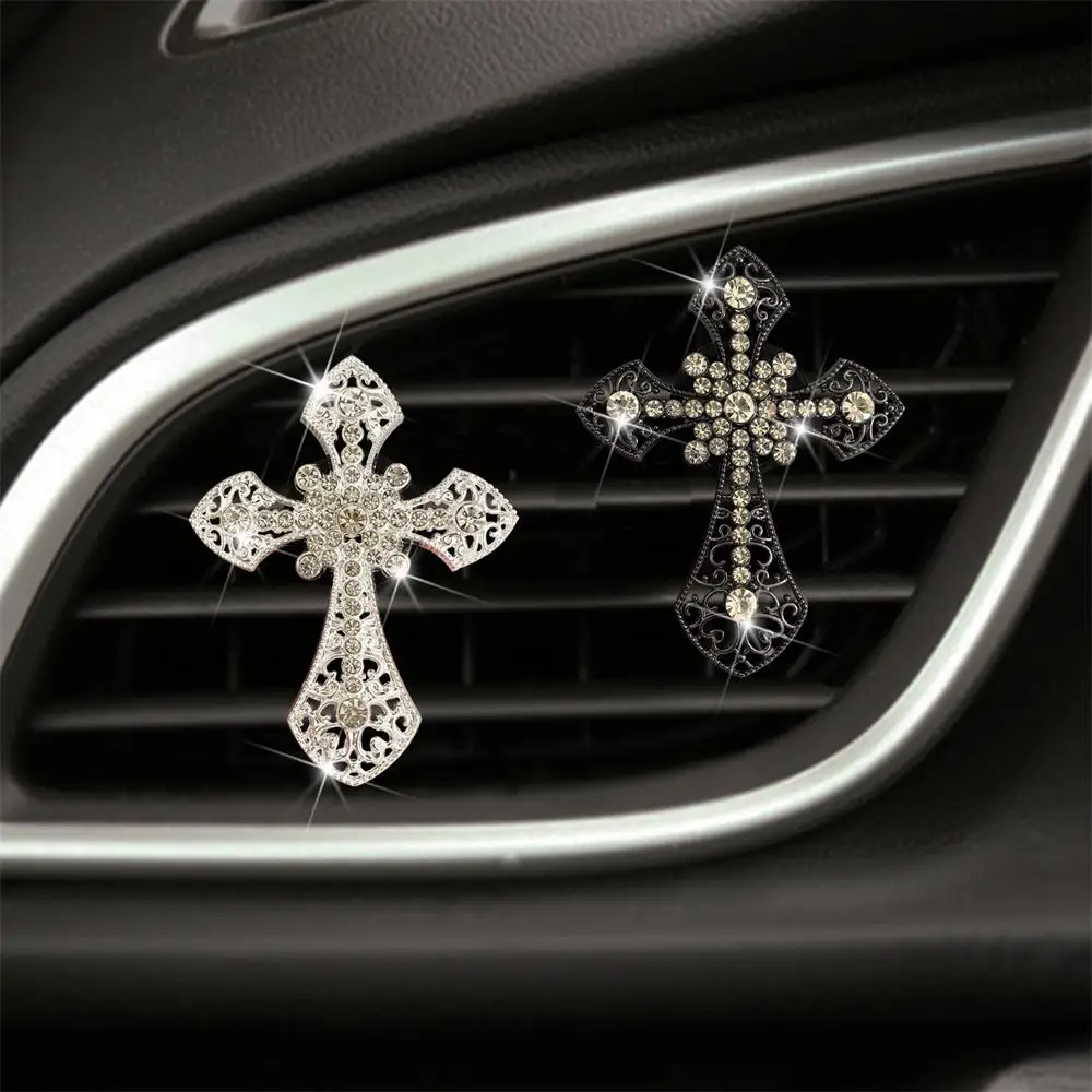 Water Diamond Cross Exquisite Workmanship Comfortable Stylish Gentle Durable Car Interior Accessories