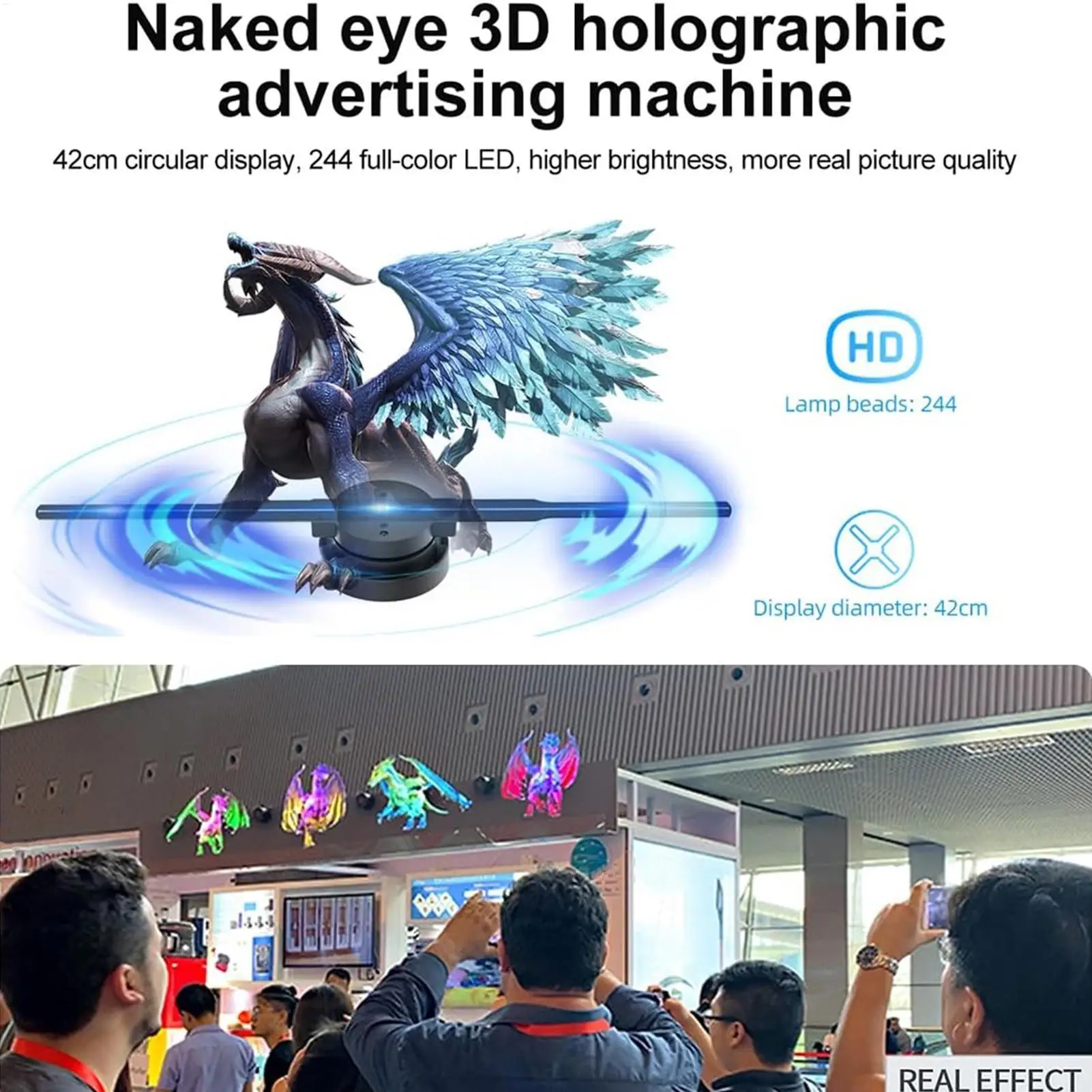 عيد الميلاد الثلاثية الأبعاد طقم جهاز عرض مروحة LED ثلاثية الأبعاد ضوء عرض الهولوغرام مع جهاز التحكم عن بعد/واي فاي عطلة هدية تزيين المنزل