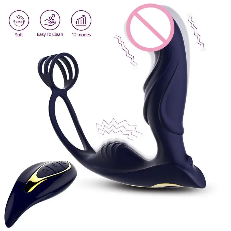 Boquillas 2 en 1 para hombres, ananlny, glúteos de silicona para masturbarse, controles, potente anillo vibratorio para hombres, mujeres sexuales, vibrador