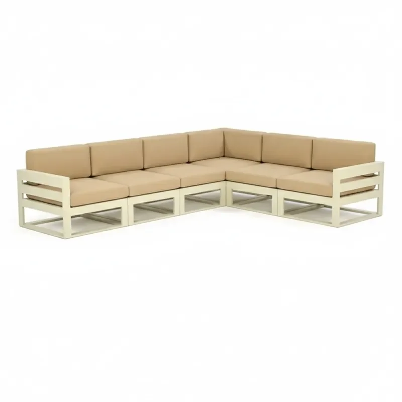 Cast Aluminum Outdoor Sofa Set Patio Garden Balcony Indoor Leisure Furniture Alloy Frame Modern Courtyard Seating
