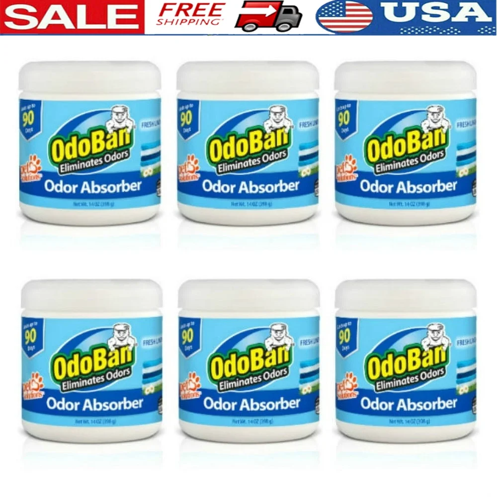 

Solid Odor Absorber Fresh Linen Scent 14 oz Gel 6-Pack Eliminates Odors in Home Office Car Gym Locker Litter Box