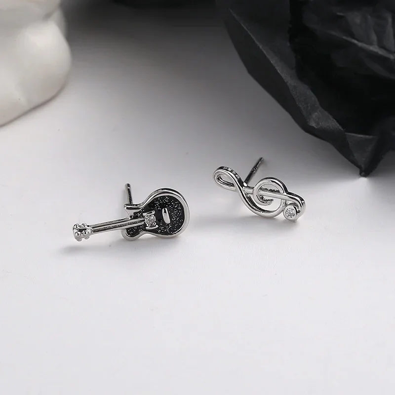 

Elegant Woman's Earring 0.2ct Stud Earring Guitar Character Moissanite Earrings Wedding Gift Fashion Jewelry