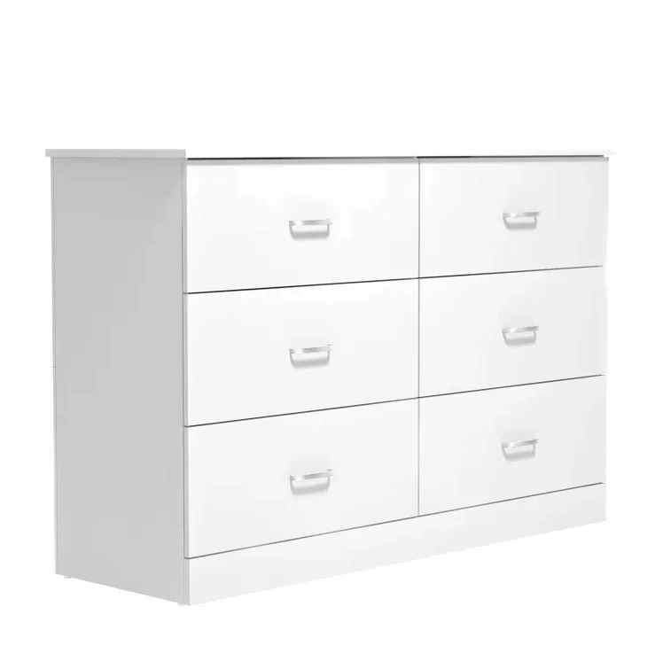 

-Clean-Lined Look Dresser Streamlined Rectangular Design Chest of Drawers Low Profile Storage Table