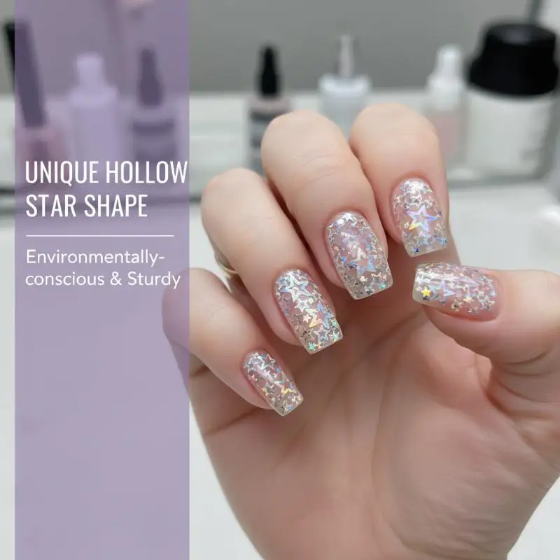 Mini Sparkling Hollowed-out Pentagram Nail Glitter Nail Art Accessories Glitter Powder Sequin Art Decorations Manicure Tool