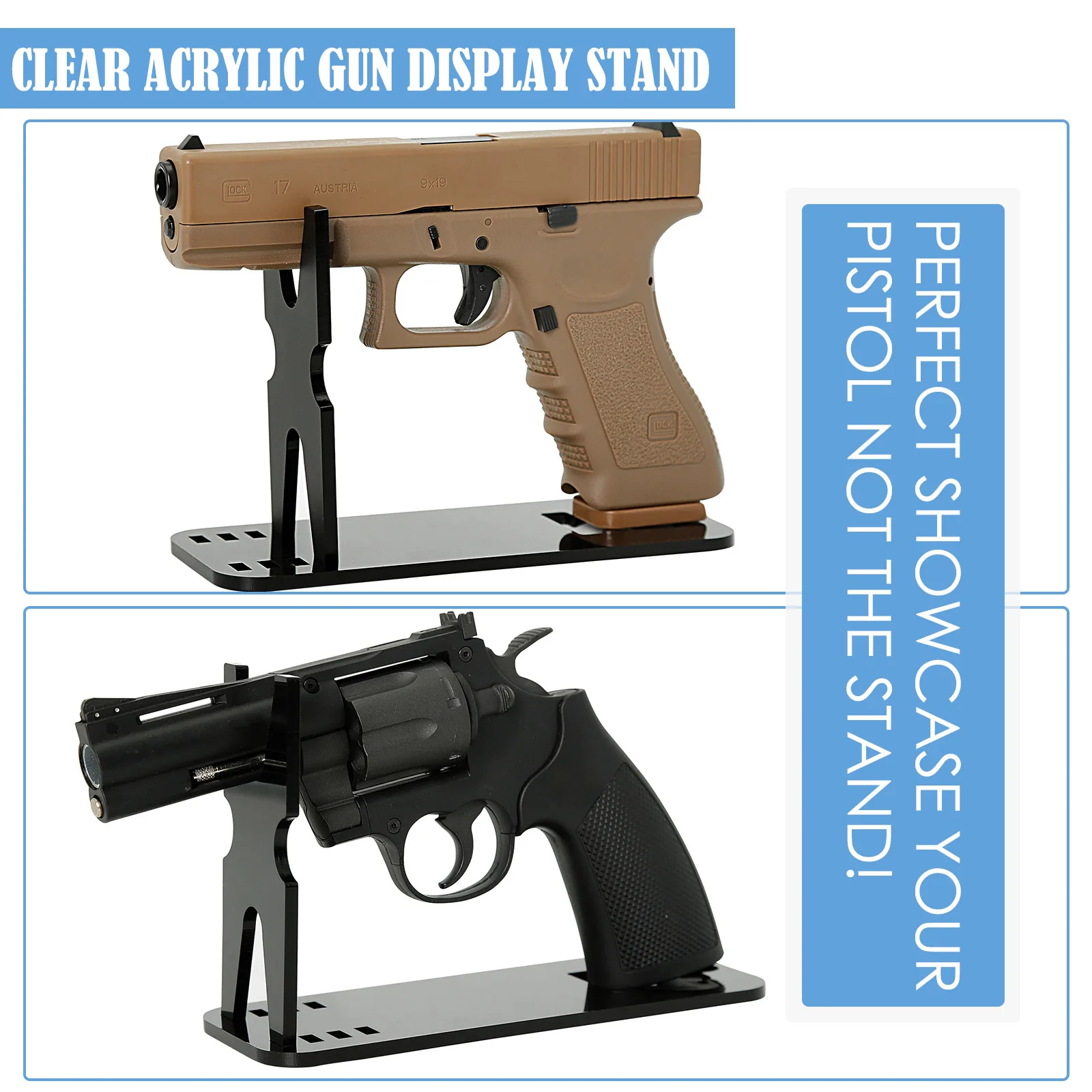 3/5 Pcs Pistol Rack Acrylic Display Stand Adjustable Short Gun Model Showing Rack Pistol Safe Storage Holder Outdoor Accessories
