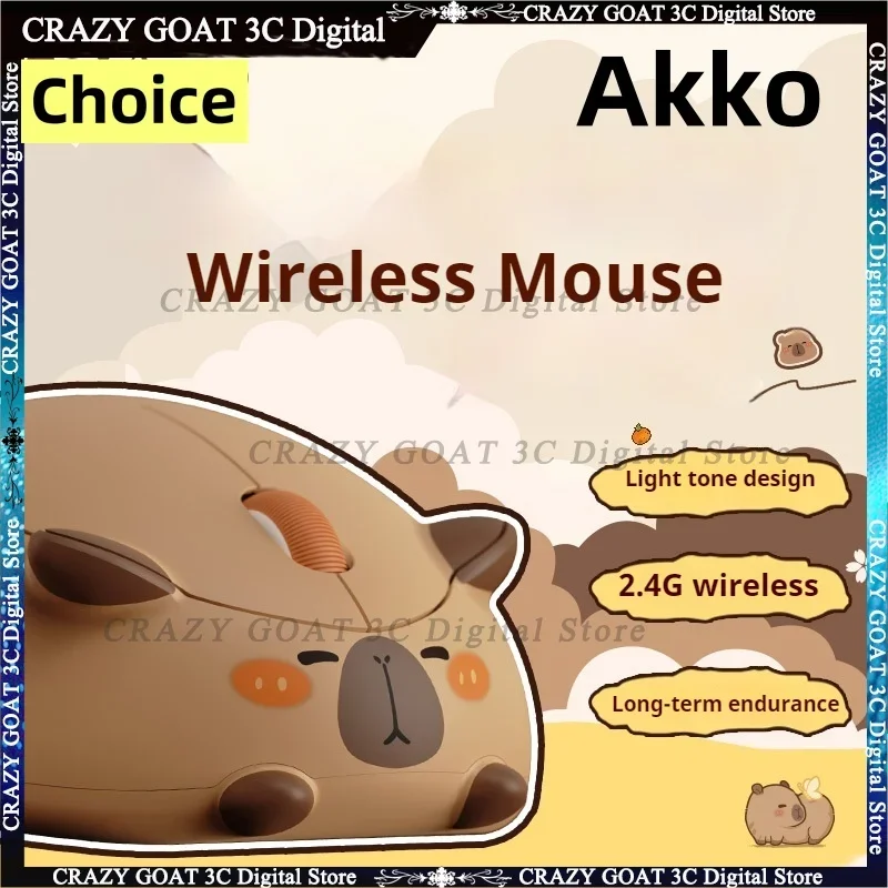 AKKO Cat Mouse Wireless Portable Performance Rechargeable Mice 2.4G Receiver Storage Gamer Mouse Bottom Antiskid Kawaii PC Gamer