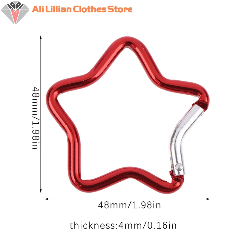 1 قطعة نجمة خماسية على شكل حلقة تسلق من الألومنيوم مفتاح سلسلة كليب التخييم في الهواء الطلق كيرينغ هوك زجاجة ماء مشبك معلق