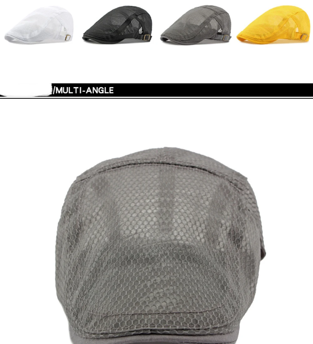 HT4822 Baskenmützen Frühling Sommer Mesh-Kappen für Herren Damen Retro Künstler Maler Baskenmütze Herren Damen Ivy Flat Cap Atmungsaktive Baskenmütze – Detail 4