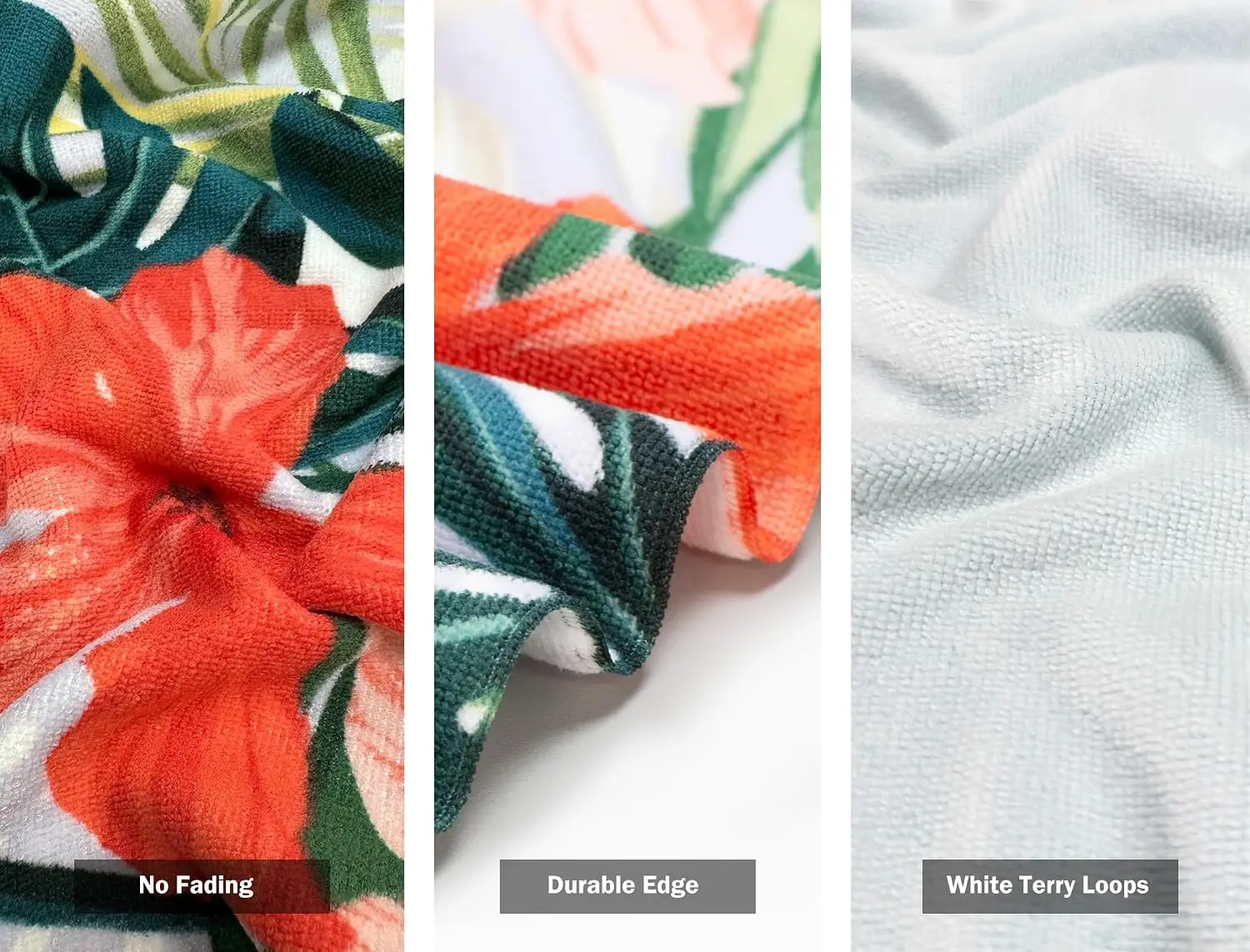 Tropical Floral Beach Towel Polyester Bath Wrap Jungle Print Hibiscus Leaves Summer Resort Wear Quick Dry Towel Accessories for