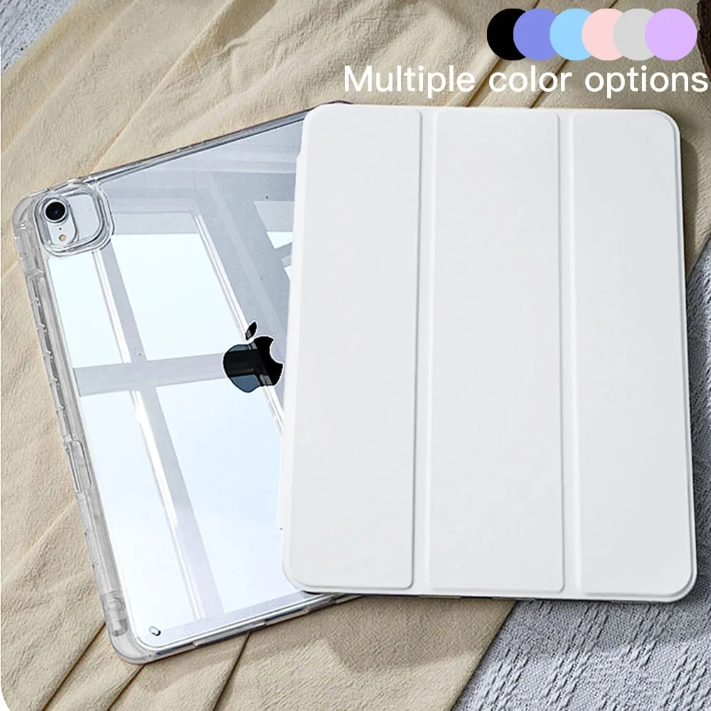 

Для iPad A16 2025 11-го поколения A3355A3356 Мягкий прозрачный чехол из искусственной кожи для планшета с защитой от падения, чехол-держатель для iPad 10th, чехол-карандаш