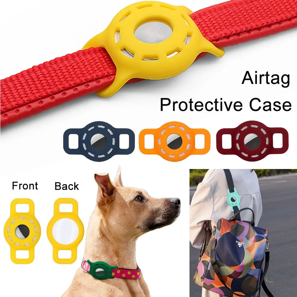 Dog Cat Collar GPS Finder Silicone Tracker Protector Cover Pets Anti-lost Locator Sleeve Air Tag Holder Airtag Protective Case view 2