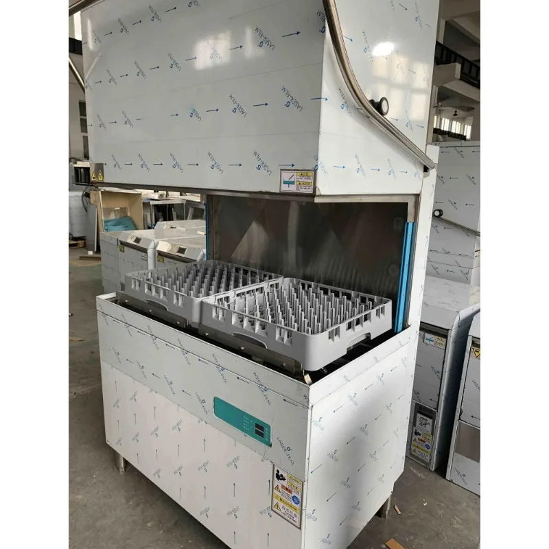 Washing Machine Hood Type Freestanding Dishwasher Automatic Stainless Steel Tow Rack Restaurant Hotel Use Commercial