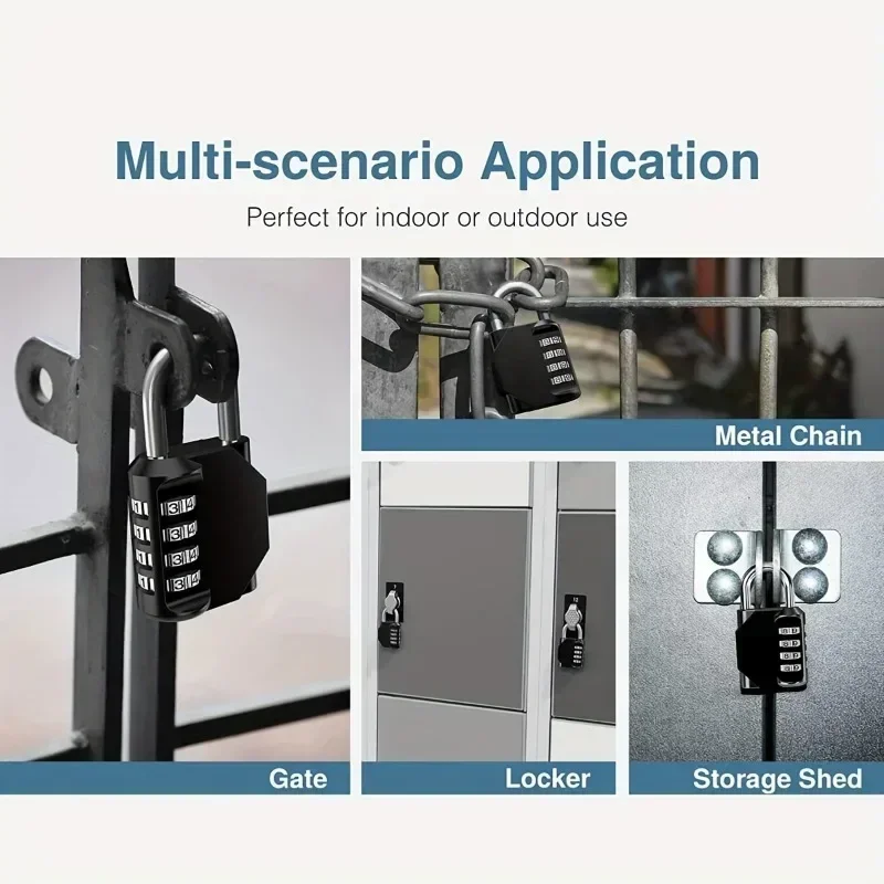 Imagem -03 - Combinação Contra-roubo Cadeado Impermeável Exterior Porta Mala Cacifo do Armário Janela Hardware do Gym Mobília Dígitos