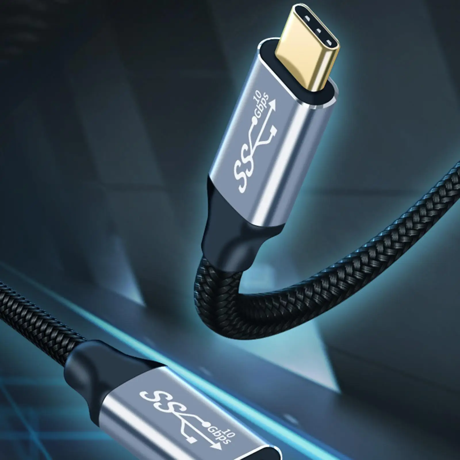 

Кабель для передачи данных Type-C 3.1 Gen2, 100 Вт, 10 Гбит/с, нейлоновый, для быстрой зарядки, для подключения к монитору в офисе, учебе, дома