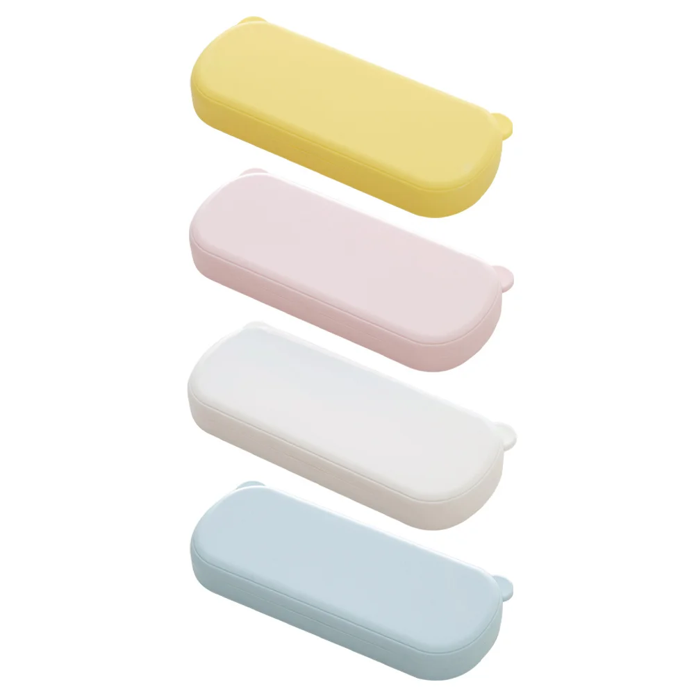 

4 шт., пенал с медведем, органайзер большой емкости, коробка для школьных принадлежностей, пластиковый контейнер для ручек, жесткий пенал, чехол для ручек, органайзер