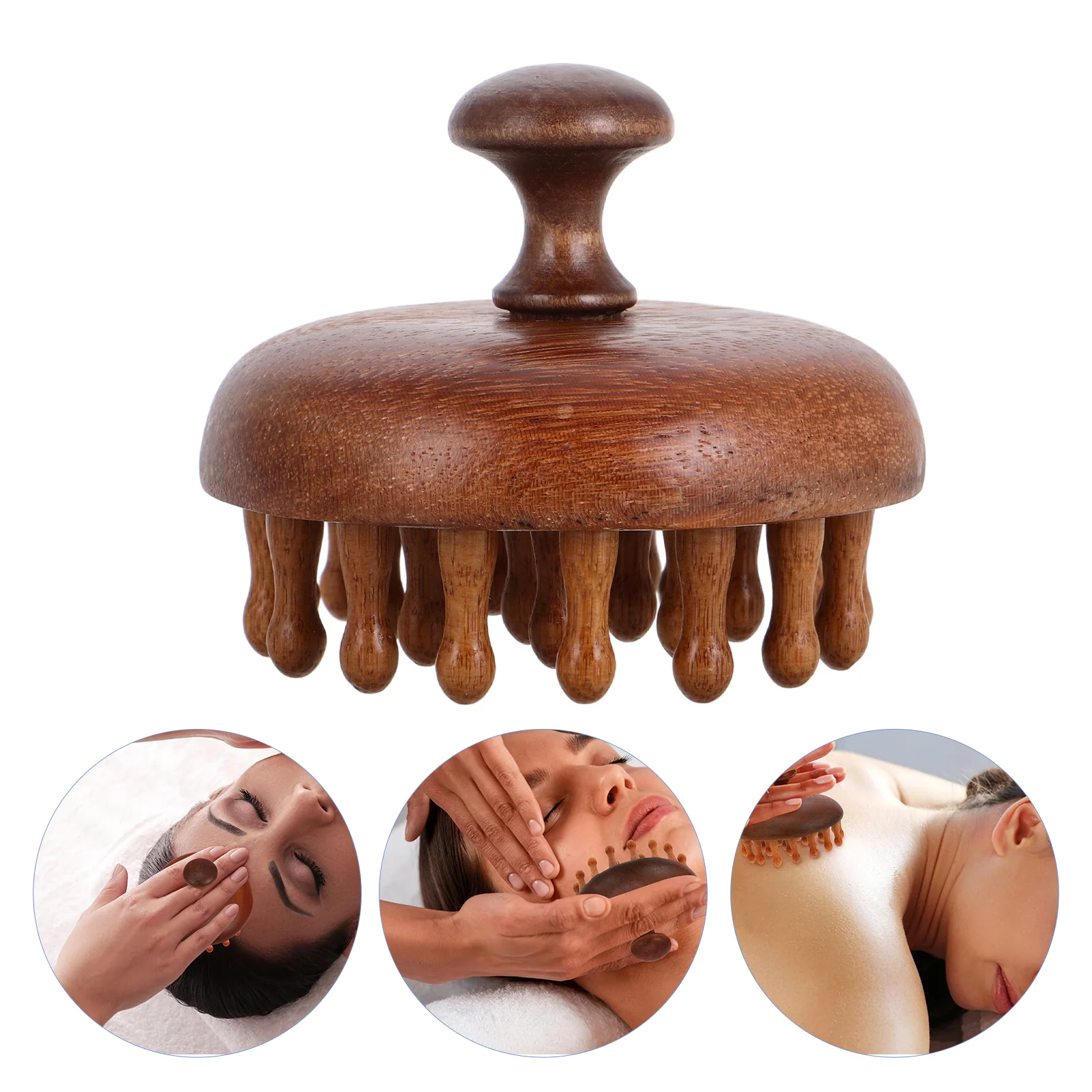 

Wooden Comb Dry Hair Scalp Brush Round Tip Shower for Massage Tools Massager Care Gua Sha