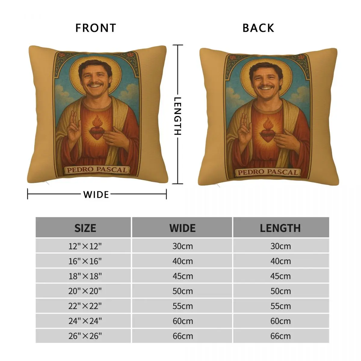 Saint Pedro Pascal Protector Of Chaotic Square Pillowcase Polyester Linen Velvet Pattern Zip Throw Pillow Sofa Cushion Cover 18