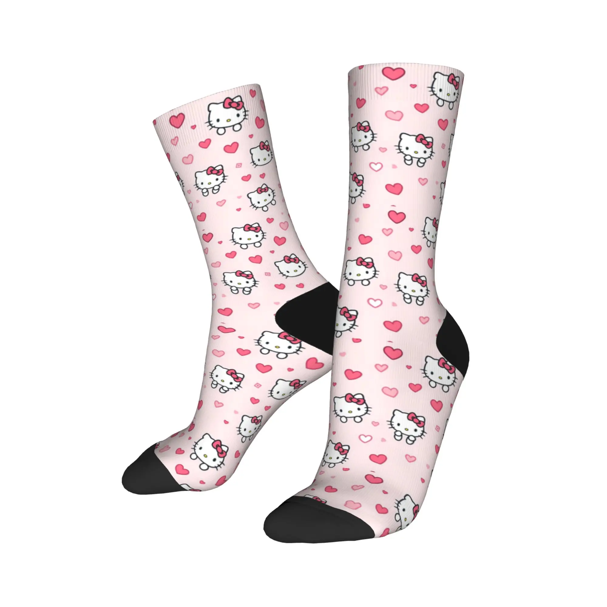 Skarpetki Hellos Kittys, codzienne podkolanówki męskie, miękkie skarpetki do wspinaczki, jesienny wzór, skarpetki antybakteryjne.