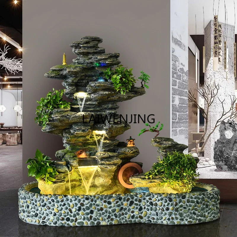 Rockery Flowing Water Fountain Home Lucky Villa Living Room Decoration Humidified Garden Water Feature Ornament