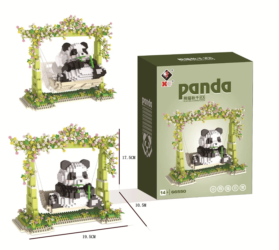 Creative Giant Panda Building Blocks Small Particle Educational Toys Desktop Ornaments Children\'s Holiday Gifts