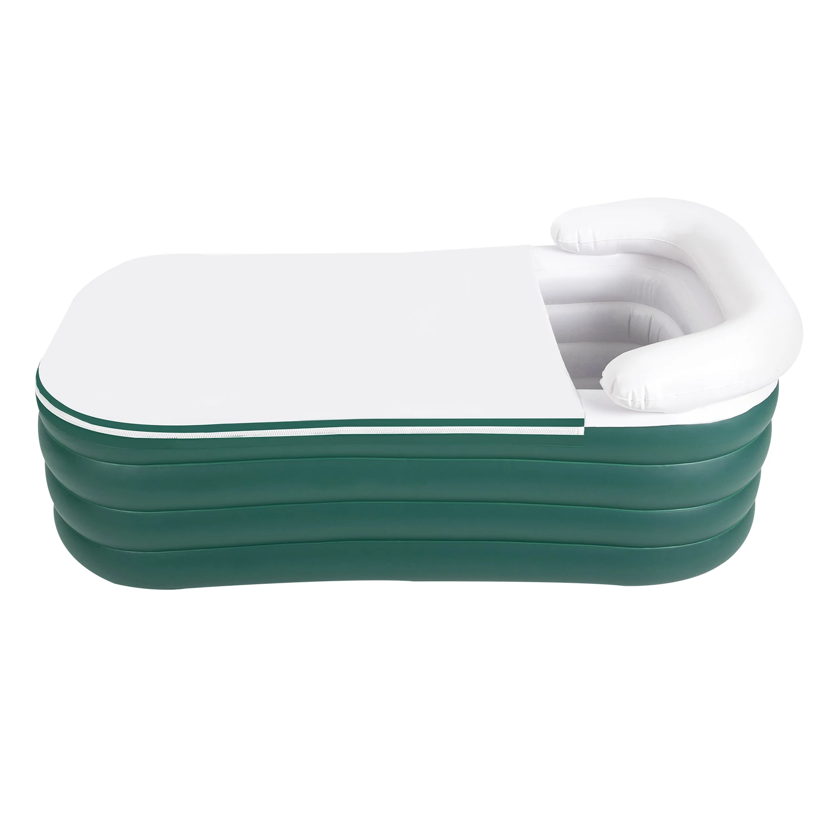 152cm Foldable Portable Bathtub Inflatable w/ Electric Air Pump Fast&Safe Inflation Dark Green/Grey/Lotus Root Pink