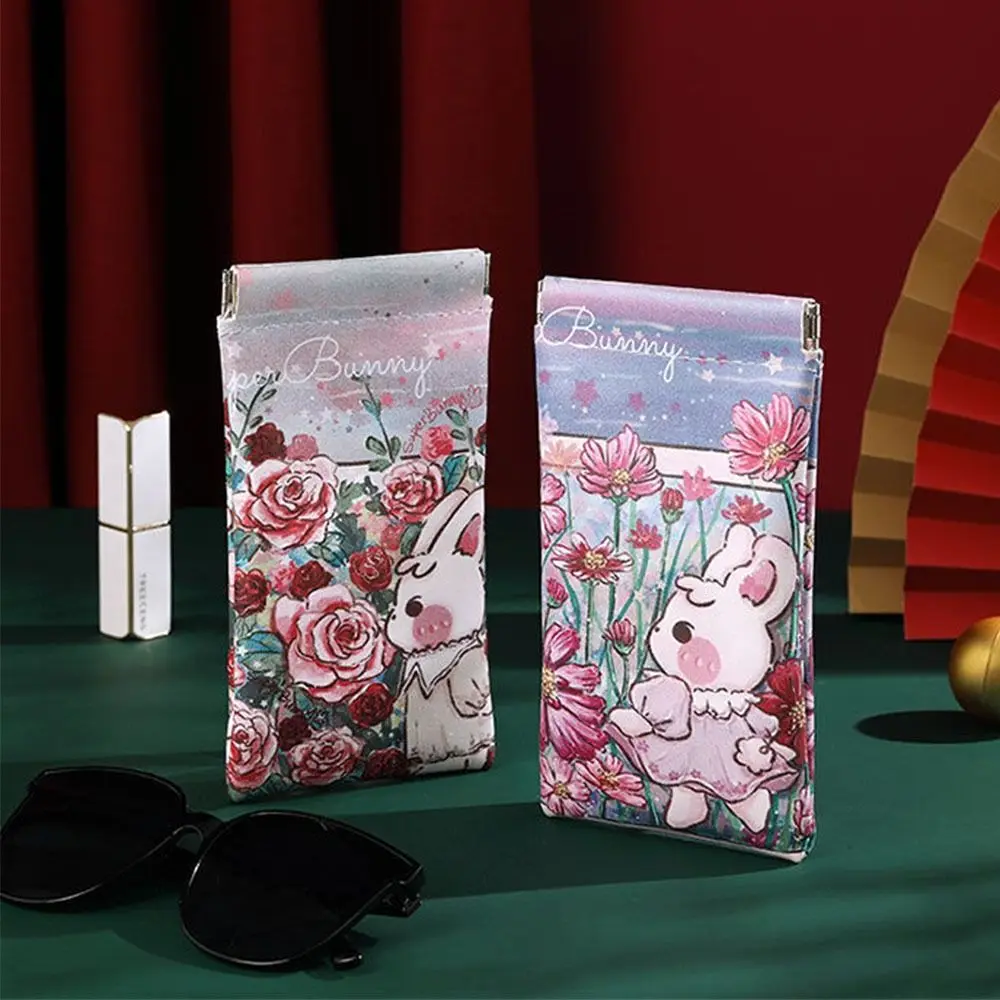 Cute PU Leather Glasses Bag Rabbit Cartoon Printed Glasses Box Storege Case Sunglasses Case