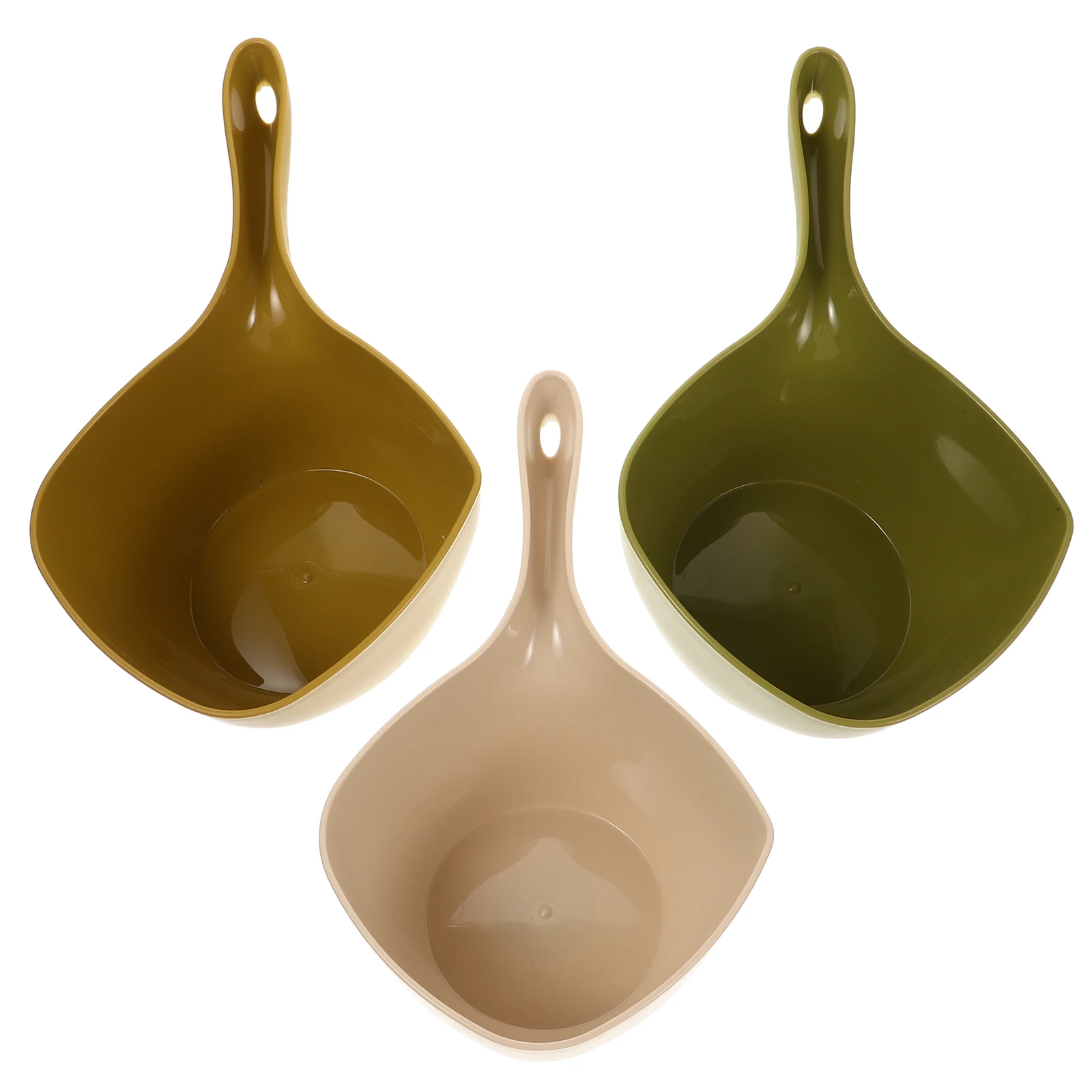 

3Pcs Thickened Plastic Bath Rinse Cup Large Capacity Water Ladle Long Handle For Babies And Children Safe Bathing Tool