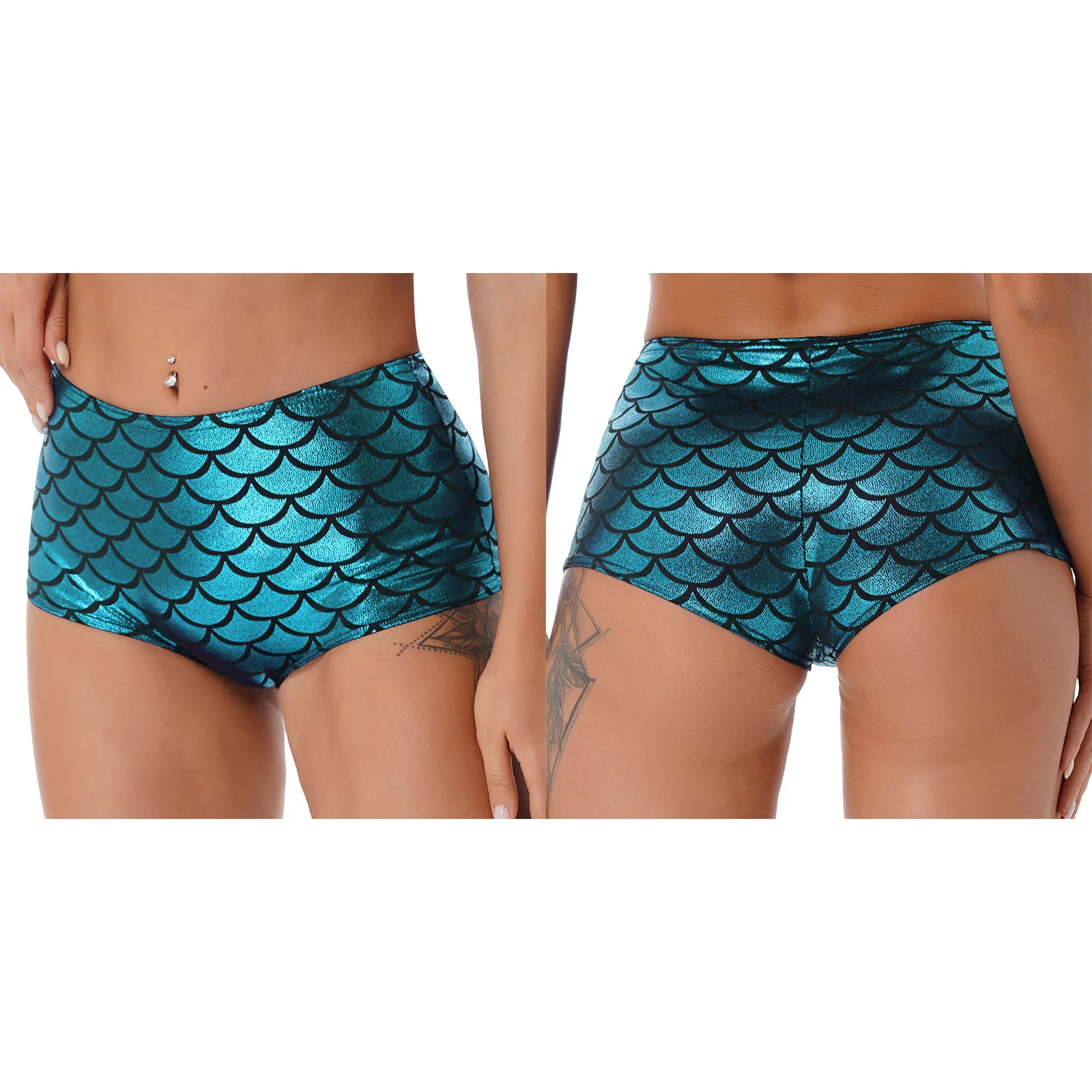 

Женские облегающие шорты-«рыбья чешуя» для плавания, танцев на пилоне, вечеринок, клубных танцев, косплея русалки, пляжная одежда