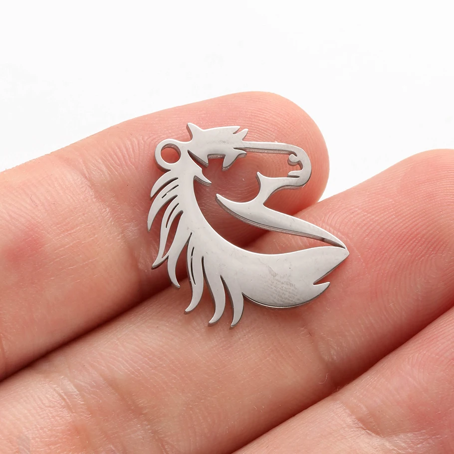 Verschiedene Tieranhänger aus Edelstahl (Gecko, Schmetterling, Pferd) für die Schmuckherstellung, Halsketten, Armbänder, DIY-Zubehör. – Detail 24