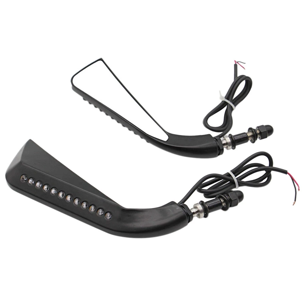 

5/16 inch Rearview Mirrors, for Sportster Softail Dyna Electra Glide Dynamic LED Turn Signal Light Side Mirror,