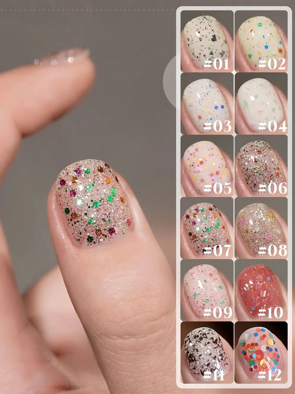 12ML 1pcs 2026 New Summer Nails Colorful Polka Dot Jelly Gel Nail Polish Small Fragrance Sequin Milk White Nail Polish