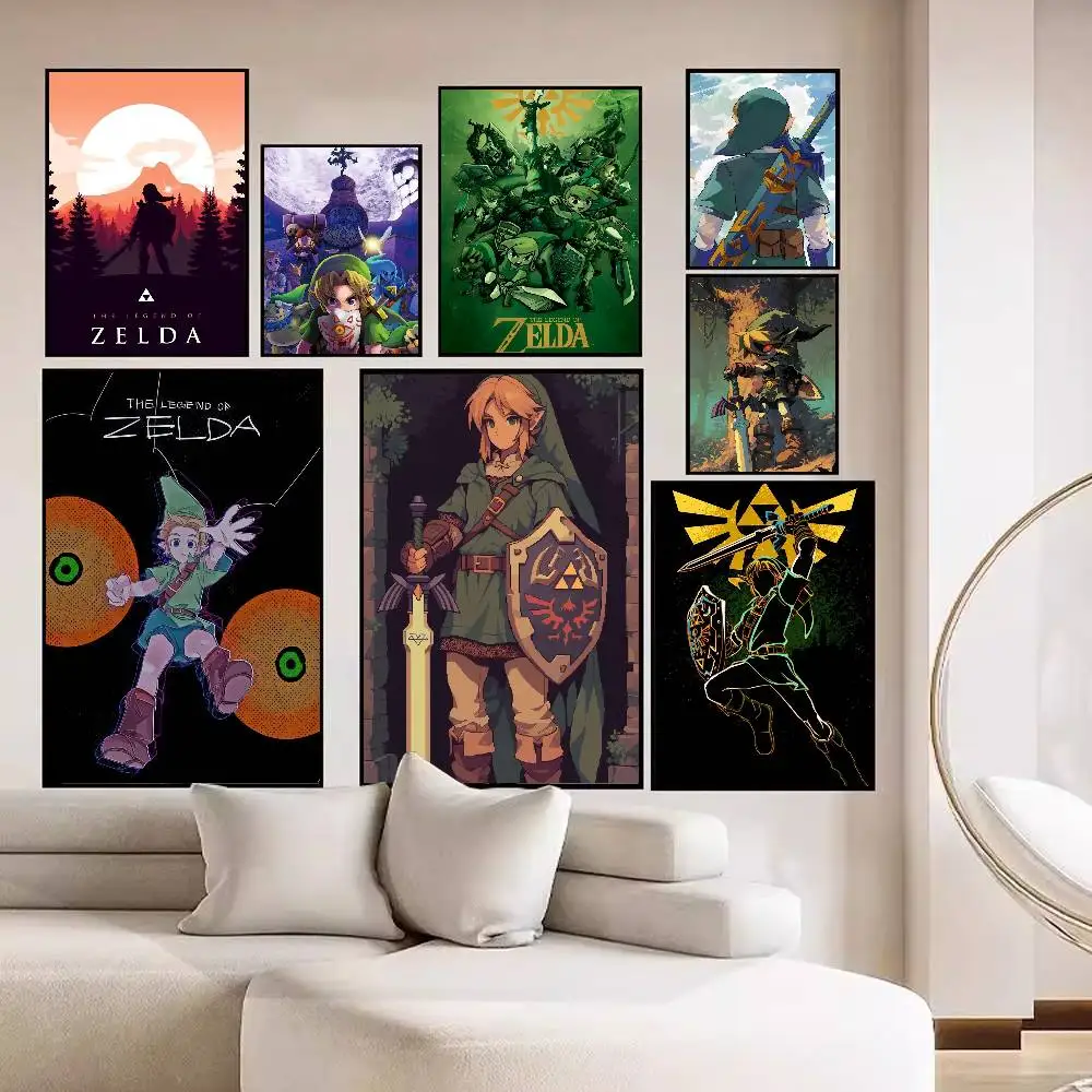 Legend Video Game Poster Zeldas Classic Movie Posters Waterproof Paper Sticker Coffee House Bar Decor Art Wall Stickers view 2