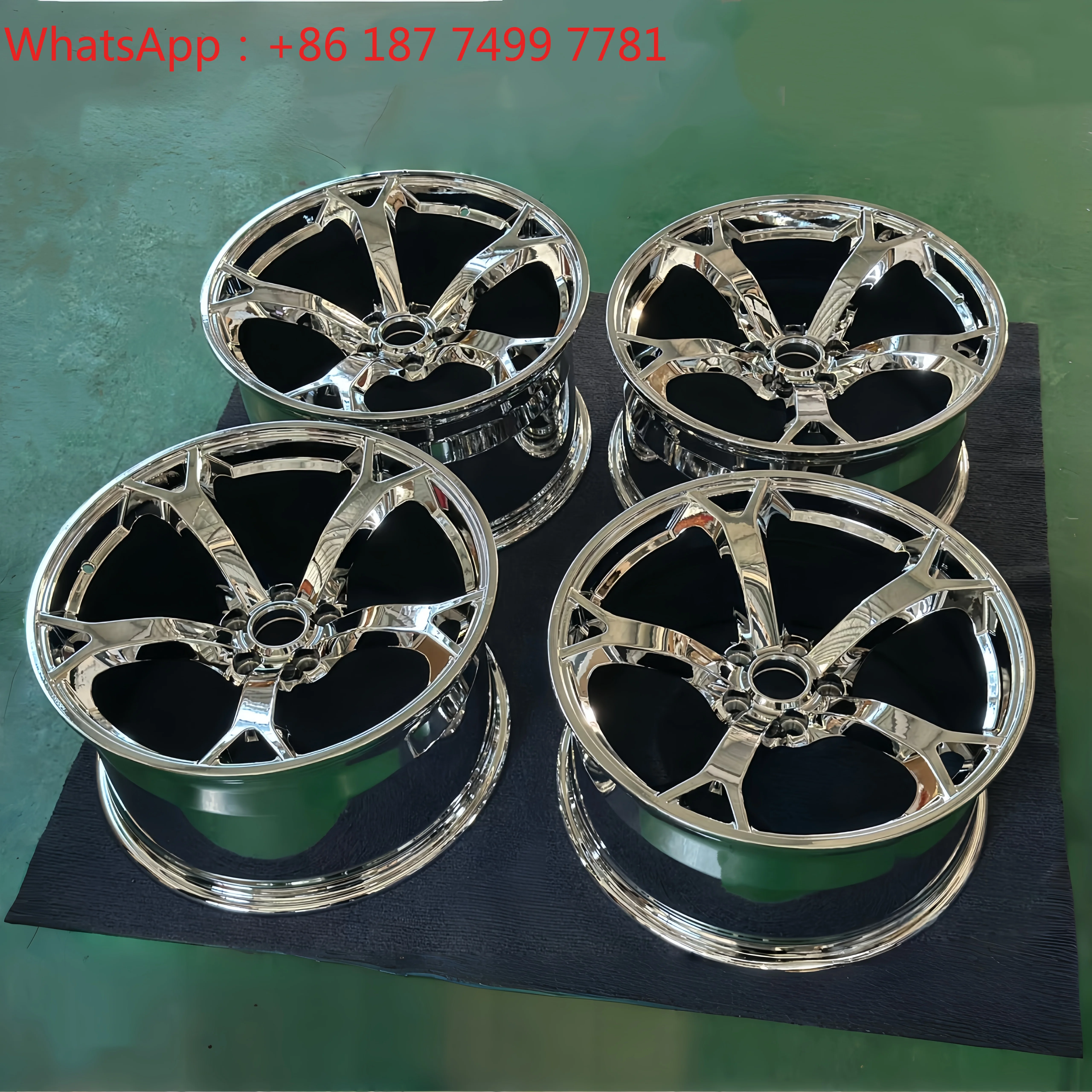 Custom Chrome Five Spoke One-Piece Forged Aluminum Wheels 18-21 Inch Universal Passenger Car Rims 5 Year Warranty
