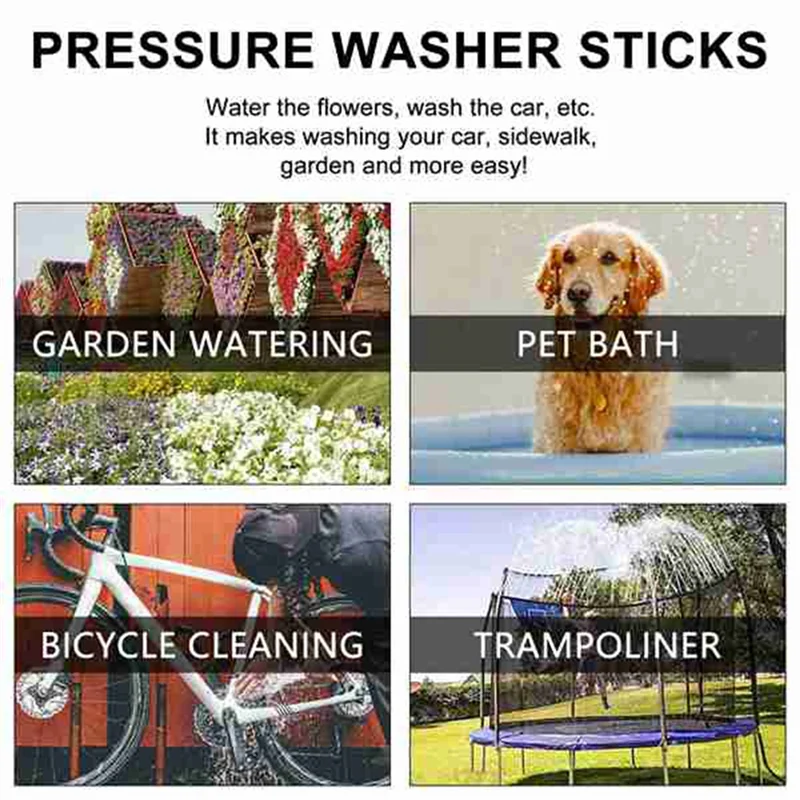 BTCL 2PCS Pressure Washer Wand With Adjustable Angle Nozzle 5 Angles Quick Connect Pivot Adapter Coupler And Spray Tips 16 In No