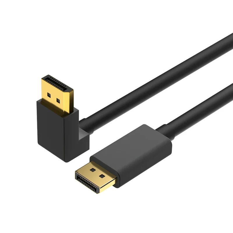 Cable DP de ángulo recto de 90 grados, coderas versión 1,4, puerto de pantalla de alta definición, DP4K grande, soporta 144Hz