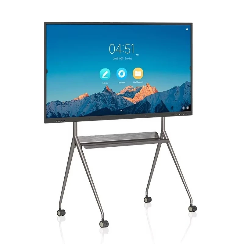 Interactive Display Smart Board 75 Inch Touch Screen Monitor LED Metal Interactive Whiteboard 4K Dual