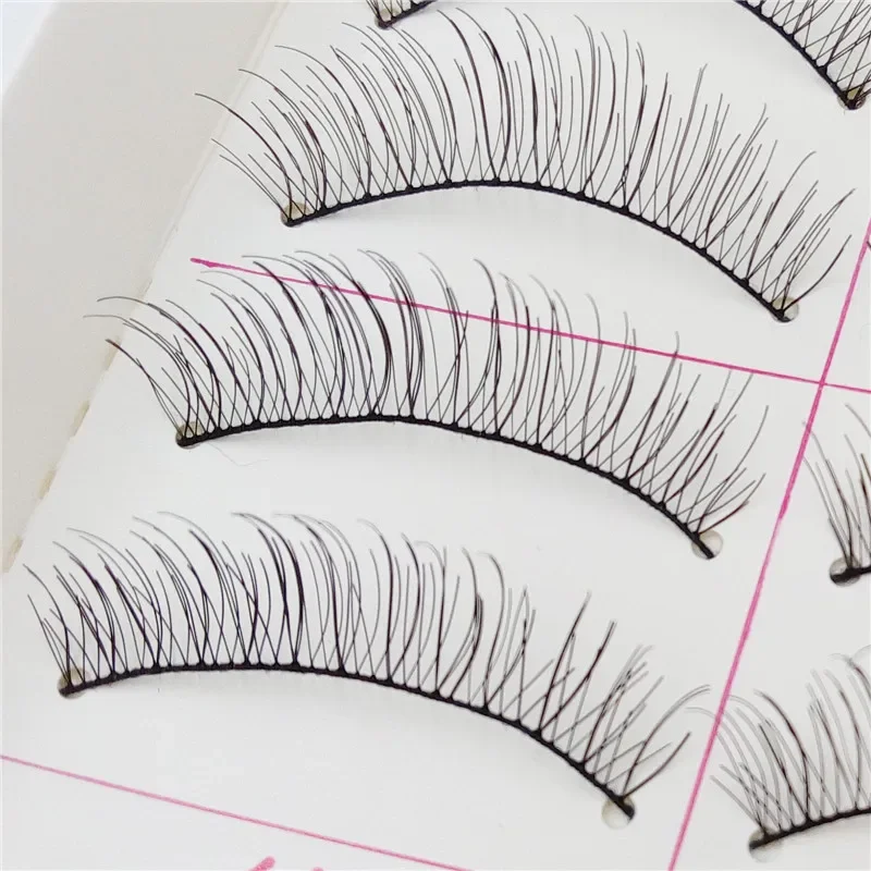 10 ペア/セット 3D ナチュラル効果つけまつげ職業手作り十字繊維偽まつげ化粧品
