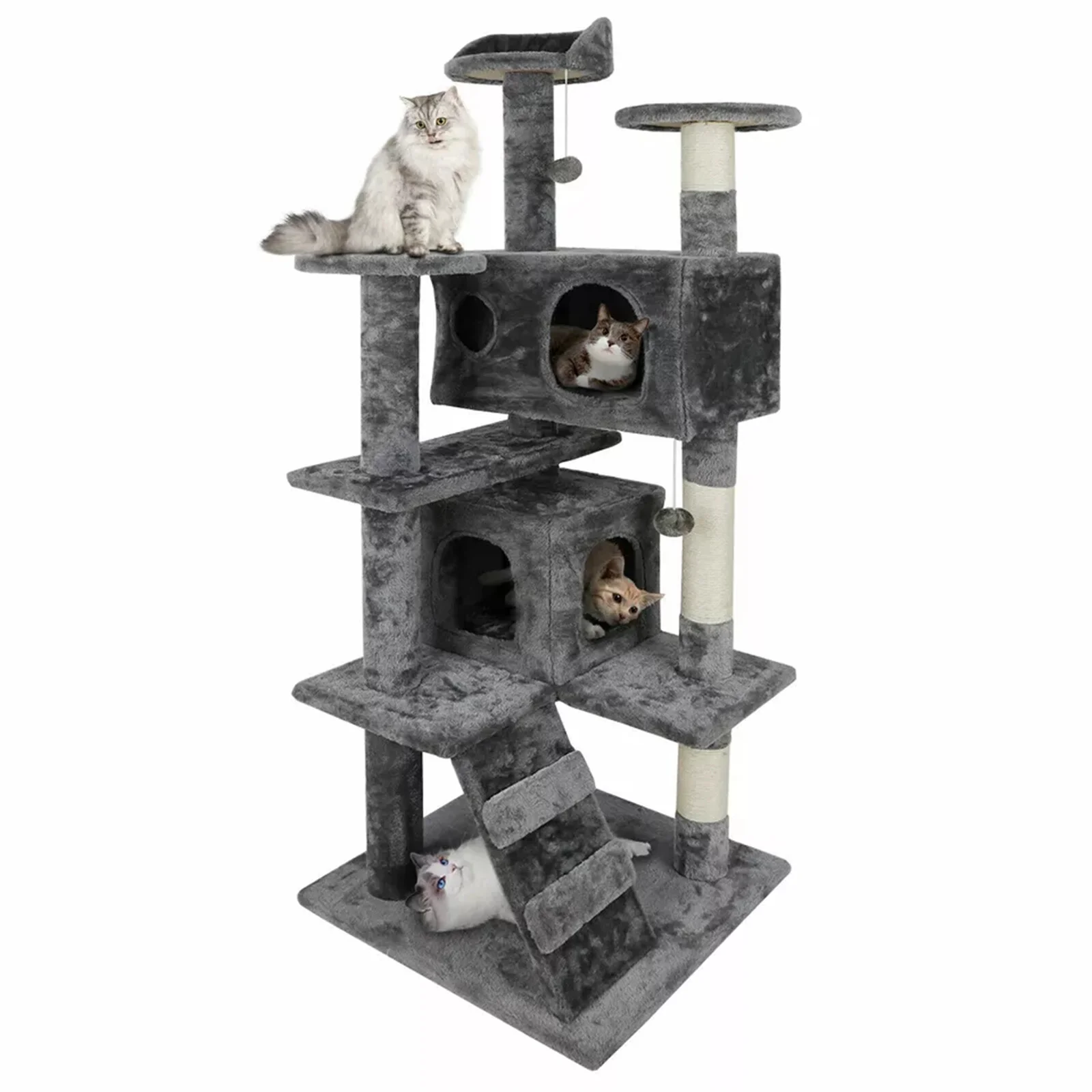 

Cat Tree Tower 55" STURDY Activity Center Large Playing House Condo For Rest