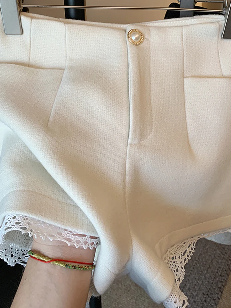 

Женские повседневные брюки Faion с высокой талией и широкими штанинами, весна 2026, новинка, элегантные, облегающие, А-силуэт, кружевные, повседневные брюки-кюлоты