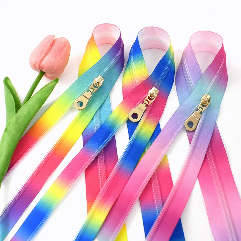 

5# Nylon Zippers At The Meter with 5P Metal Zipper Sliders Bag Zip By The Meter Coat Garment Zips Head Repair Kit DIY Accessory
