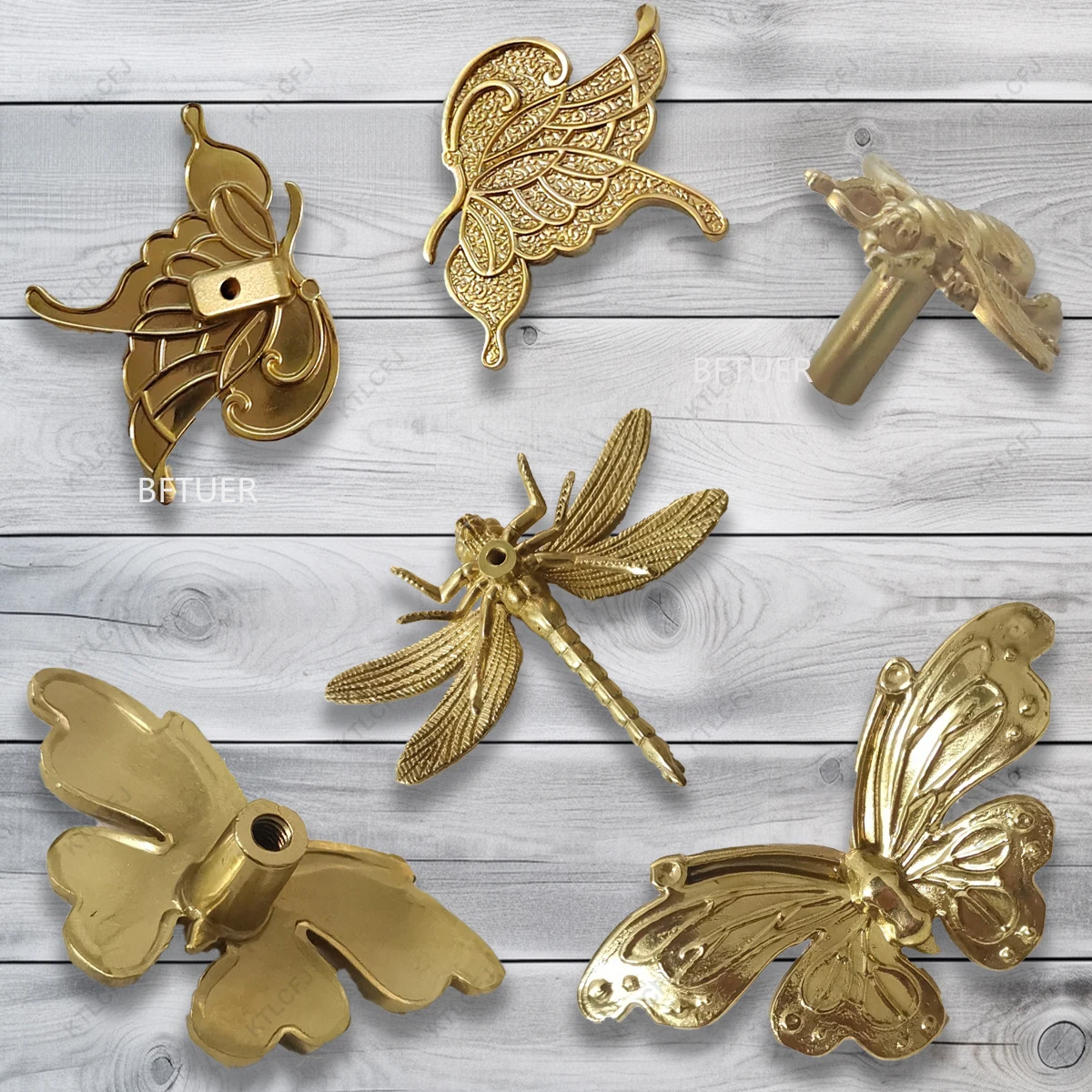 Brass Dragonfly Butterfly Cicada Insect Modeling Furniture Handle Furniture Accessories Personality Brass Accessories Handle