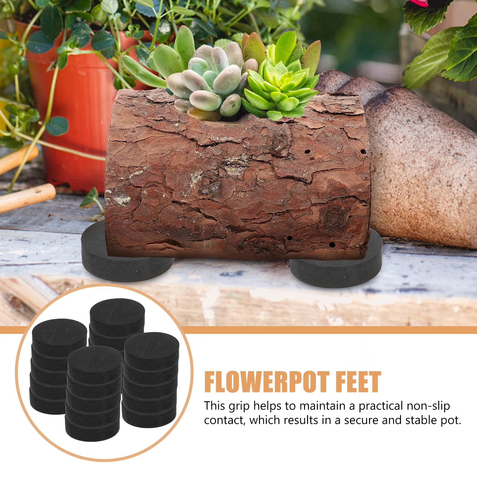 

20Pcs Invisible Flowerpot Feet Eva Riser Sturdy Non-Slip Plant Pot Lifter Self-Adhesive Pads for Outdoor Garden Planters Airflow