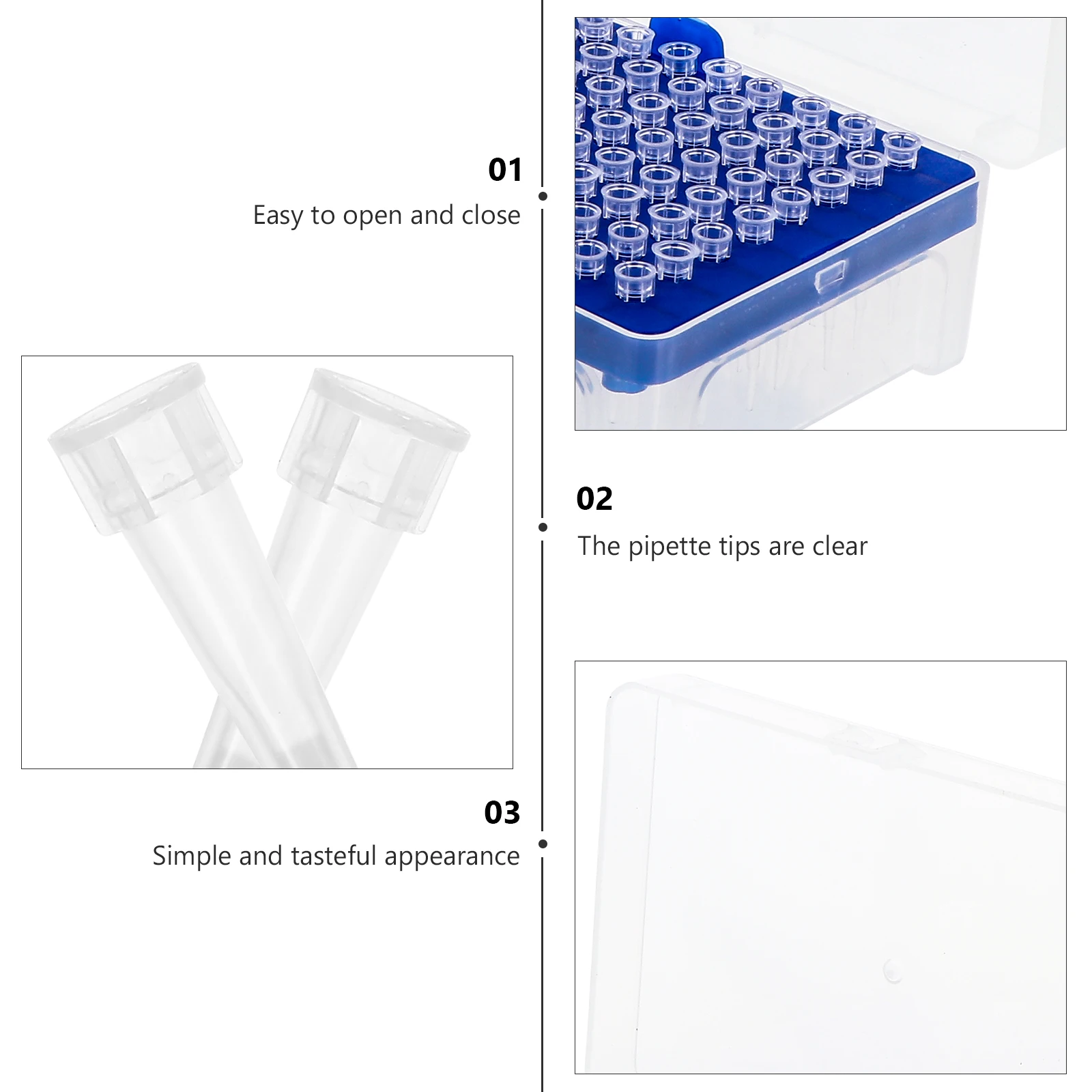 

96pcs Filter Pipette Tips 10Ul Clear Disposable Plastic For Laboratory School Experiment Lengthened Scientific Dispenser Tip