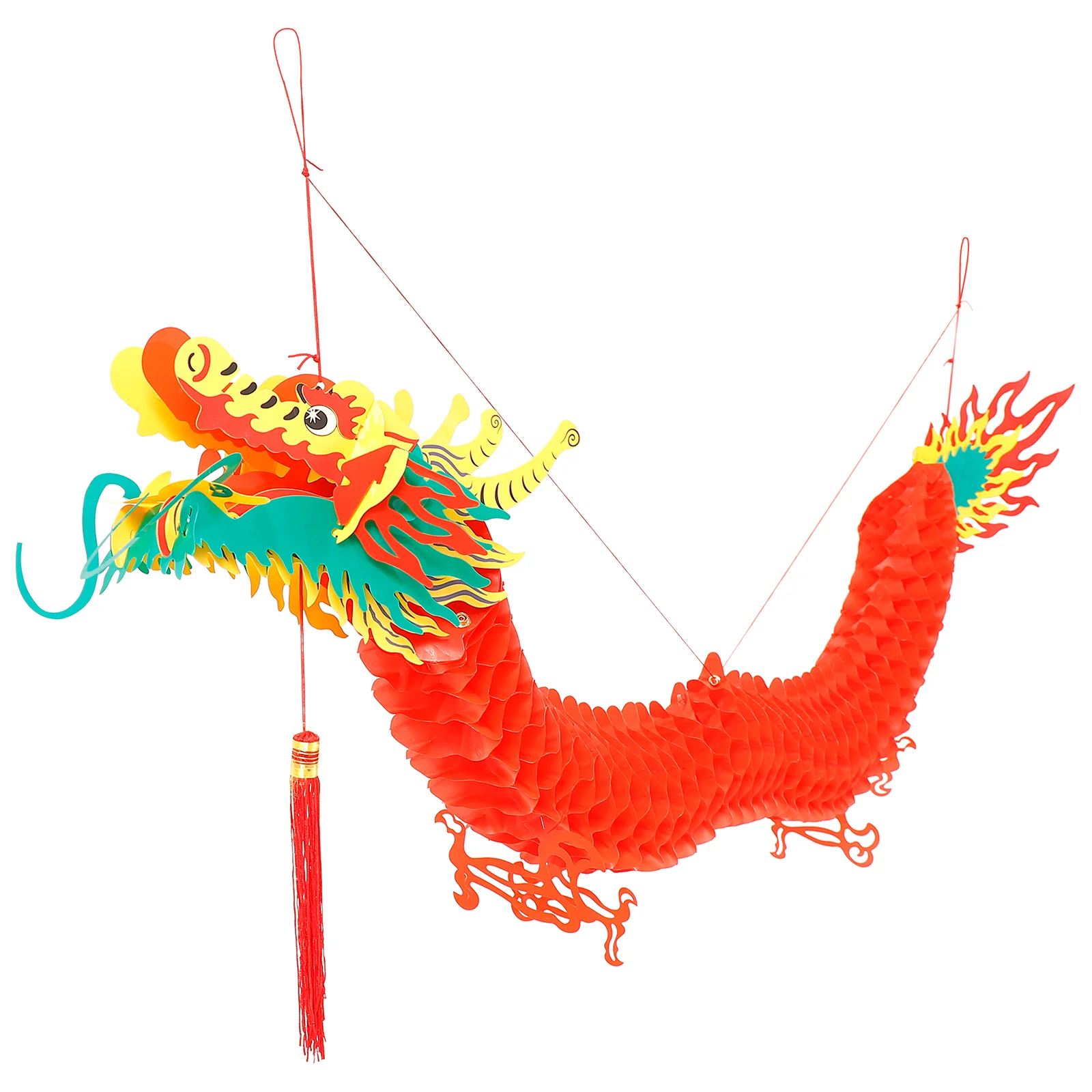 

Chinese Dragon Paper Decoration Festival Year Garland Plastic Hanging 3d Chinese New Year Dragon Ornaments for Decoration New