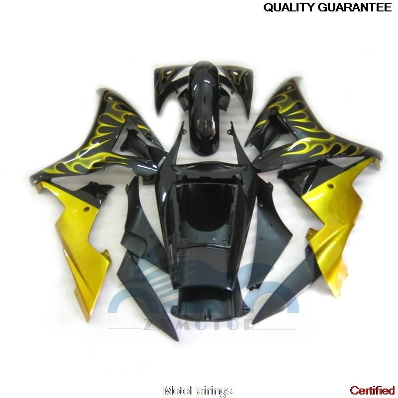 

Fit 2002 2003 YZFR1 Motorcycle Fairing kit for YZFR1 YZF-R1 02 03 Yellow Flames Perfect Fit ZXMT Sportbike Rebuildwork ZZ05