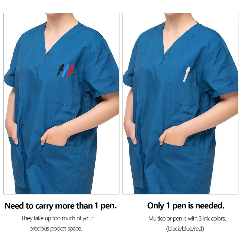 50Pcs 3-in-1 Multicolor Pen 3-Color Retractable Ballpoint Pens