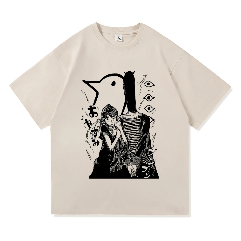 Buenche Punpun camiseta moda hombres Retro Oyasumi Punpun Aiko Tanaka camiseta Unisex Anime Manga Vintage arena algodón camisetas