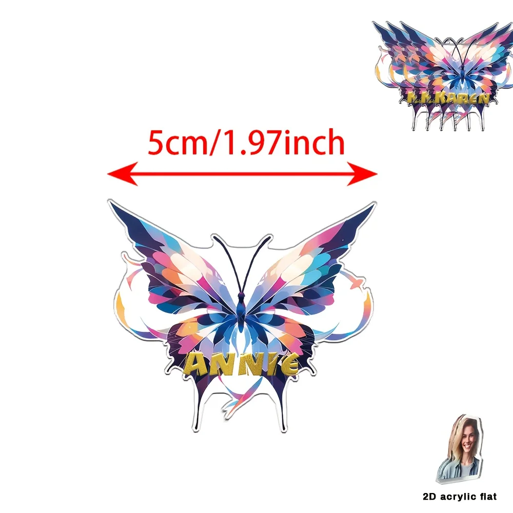 1pc/3pcs The customized acrylic phone stand is in the shape of a butterfly and can be personalized with your own name or preferr